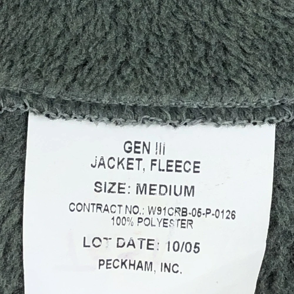 Vintage Peckham Jacket‎ Mens Medium Green Fleece GEN III Military US Army